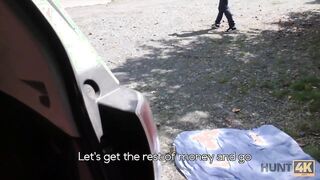 Quiet spot was perfect for guy to fuck young bitch for money