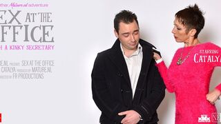 Beaver pierced mature office slut gets screwed in the office