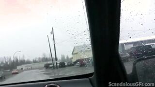 Teen girl masturbates in car