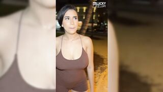 Sinning On South Beach With Pretty Brunette Roxie Sinner