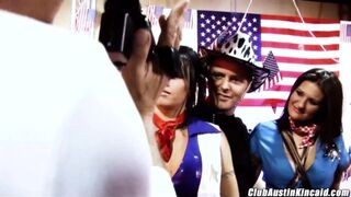 4 big tits boucing as Austin Kincaid & Brooke Haven ride dick