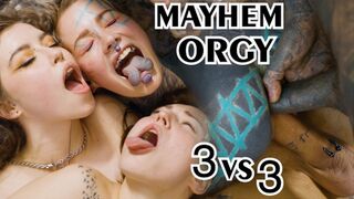 hardcore alternative GROUPSEX - 3 on 3 assfucking - ASS TO MOUTH, gape, Double penetration, facial - Mina K, Eden Ivy, Anuskatzz