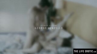 Pretty Emily J masturbates while watching porn