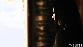 Pale & skinny brunette Sapphira A rubs her wet twat