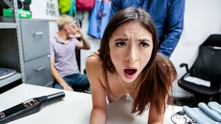 Stepbrother watching his stepsis gets screwed by the officers