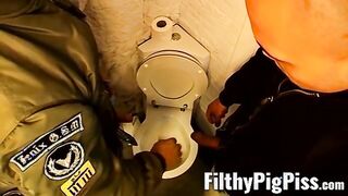 Muscle hunks hardcore threesome bondage spanking & pissing