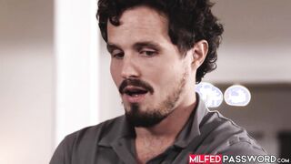 Very big boobed milf Casca Akashova endures a thick prick penetrating her bald cun