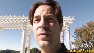 Big Breasted meat tart gives a handie