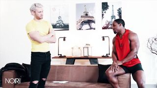 White boy gets bounded by ebony jock