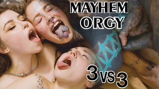 Anuskatzz Get DPed & Finished Of With Some Nice Facial Over All 3 Girls