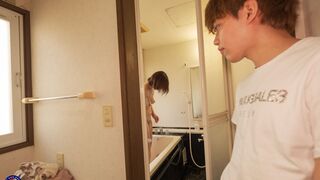 Horny Japanese MILF gets a creampie after fucking her stepson