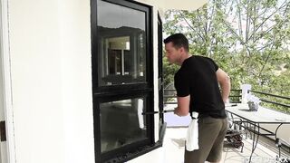 Inked blonde Sarah Jessie pounded while her hubby watches