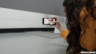 Pervy threesome in a public toilet - Kylie Rocket & Olivia Jayy