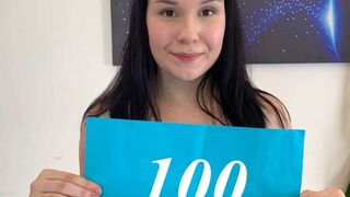 Charming teen at porn casting