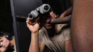 Soldier Threesome at Shooting Range