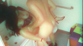 Public hoe sucking shaft then getting banged