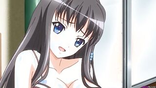 Hotties stroking young shaft - Hentai Threesome