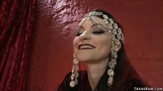 Blonde trans fucks redhead psychic