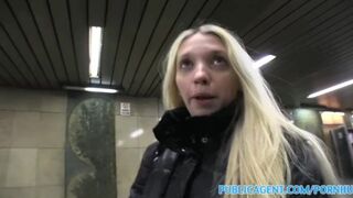 Pale Skinny Blonde's PublicAgent Hard Ride