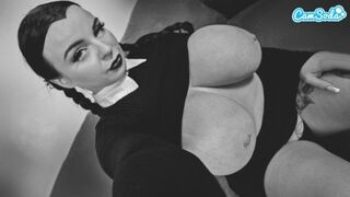 Big Boobed Wednesday Addams Cosplay Solo Play