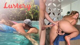 Big Boobed Swim Tart Takes Ass Fucking Plunge
