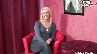 Natural Blonde Female Swayed into an On-Camera Experience