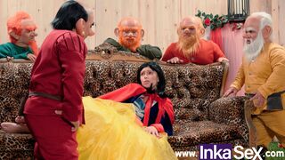 Snow White gets lost in the forest & gets banged by the seven dwarfs