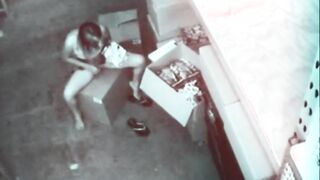 Stock room bitch masturbating
