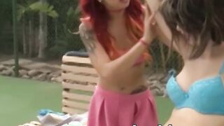 Ginger dyke Kimberly Chi twat licked with naughty stepmum