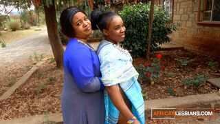 African MOMMY Lesbo Girls Make Out In Public