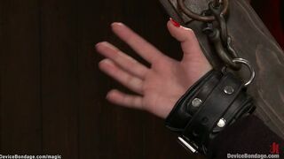 Lesbian sub beaver hooked in bondage