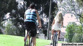 University babe Layla Price summer bike ride looking to fuck