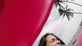 Sexy slutty teens partying & taking hard cocks by the pool