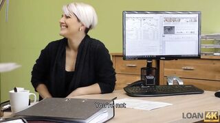 LOAN4K. Buxom Hottie Got Off While Asking For A Loan For Her Business