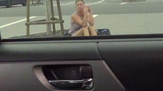 Hot bitch fucks stranger for lift