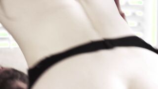 Young beautiful babe in stockings Evelyn Clair enjoys doggy style