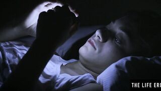 Naughty Sima B uses a handheld light to fuck her snatch