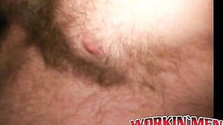 Bearded mature bear plays with his thick meat & shoots cum