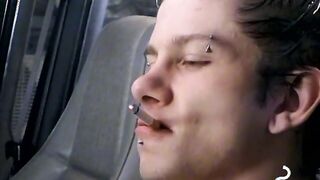 Alluring twink Ian Madrox blows ass while rubbing his dick