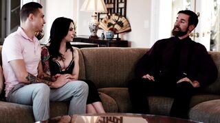 Big boobs gold digger pounded by her Boyfriend & his huge dick step daddy